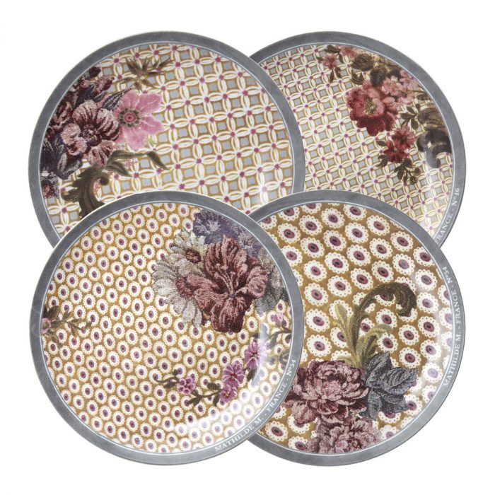Coffret de 4 assiettes à dessert Madame de Montespan