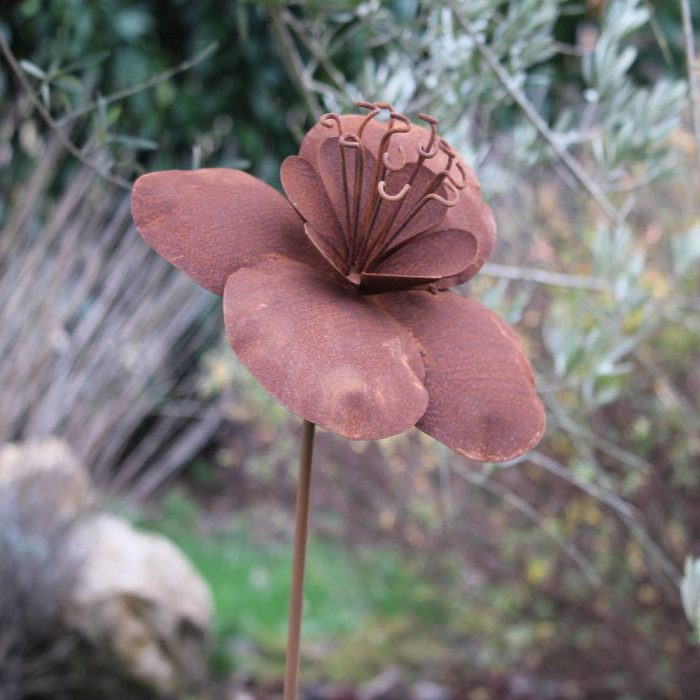 Fleur métallique Flower 125 Rusty