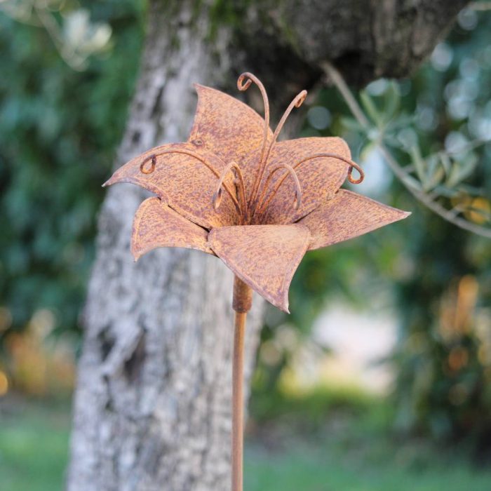 Fleur métallique Petite Tulipe Rusty