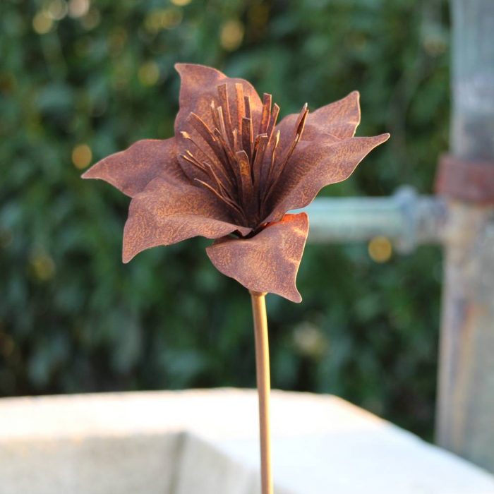 Fleur métallique Flower 140 C Rusty