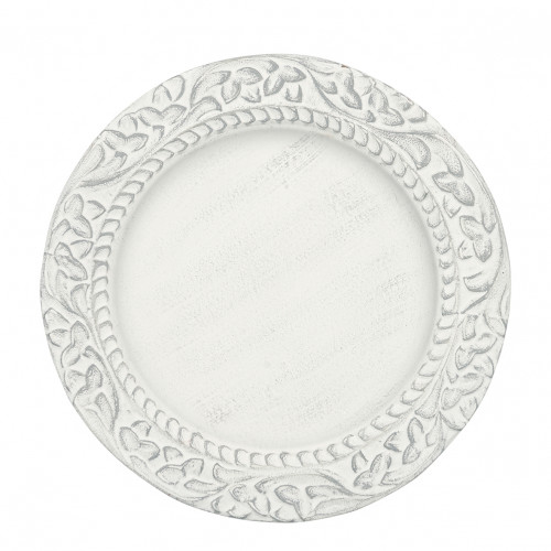 Assiette creuse en verre contour dore, D20,5x6CM