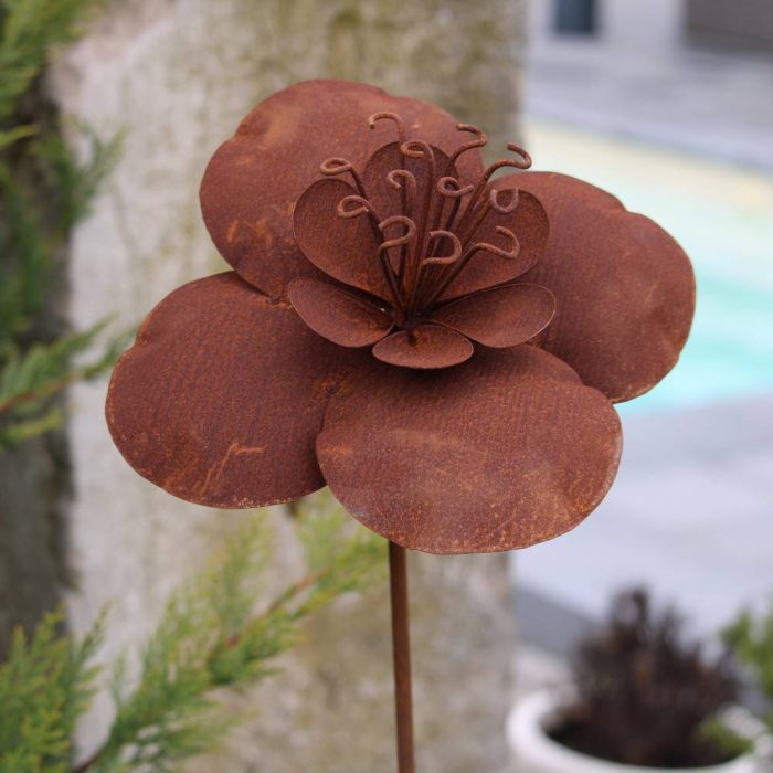 Fleur métallique Flower 125 Rusty – Image 4
