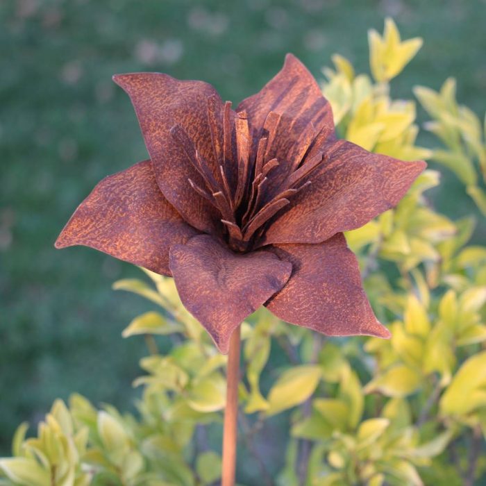 Fleur métallique Flower 140 C Rusty – Image 2