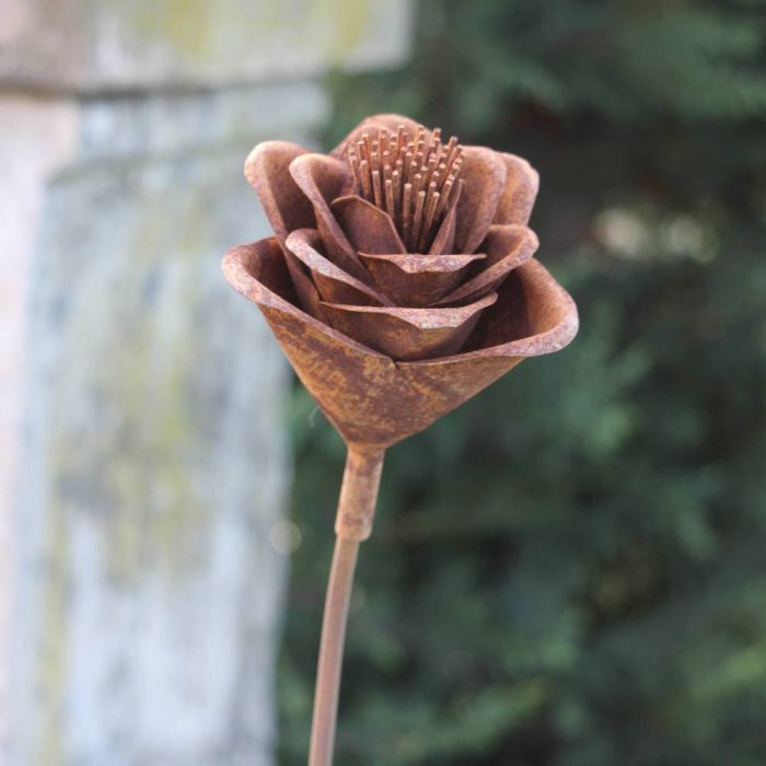 Fleur métallique Rose Cera Rusty