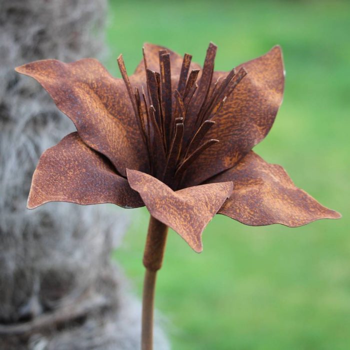 Fleur métallique Flower 140 C Rusty – Image 3
