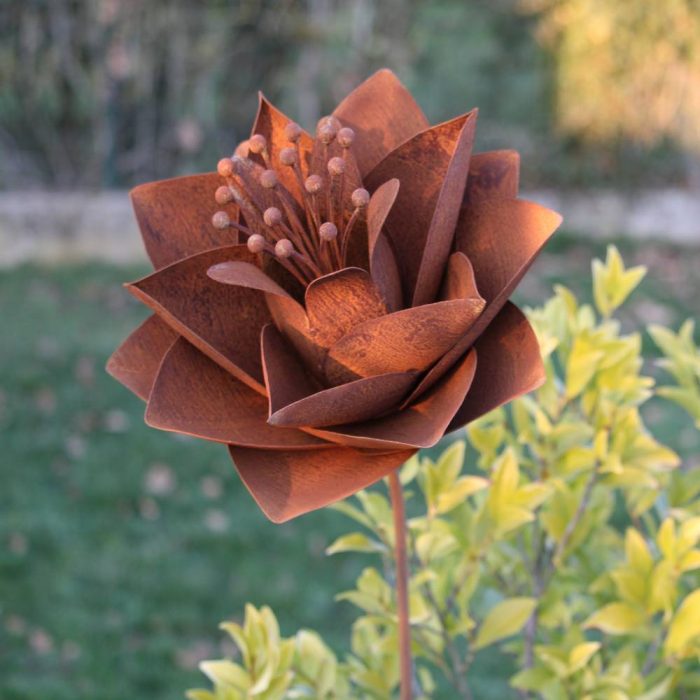 Fleur métallique Flower 136 B Medium Rusty