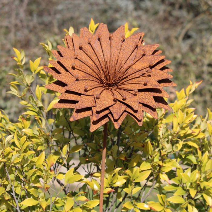 Fleur métallique Flower Sunflower big Rusty