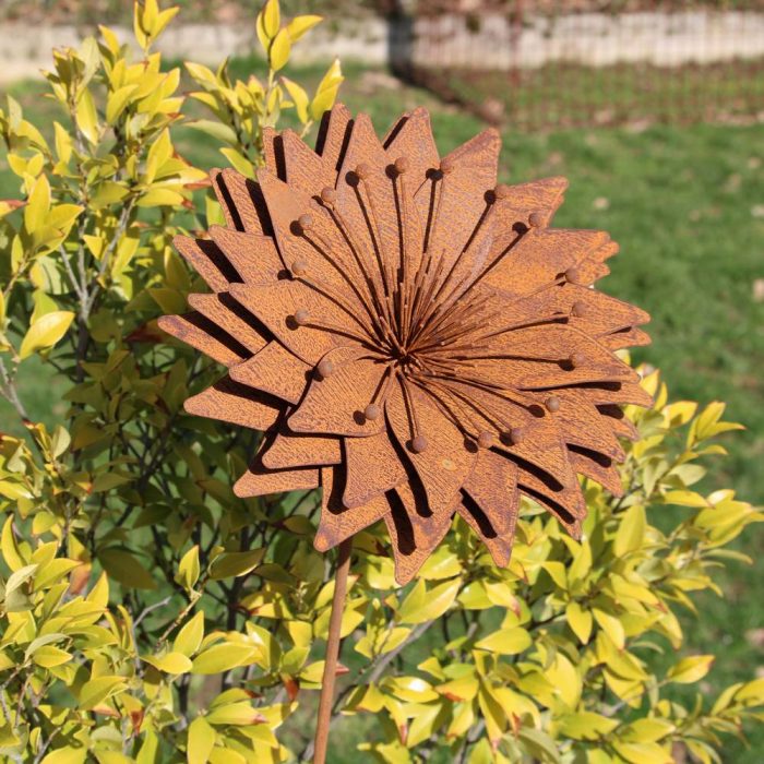 Fleur métallique Flower Sunflower big Rusty – Image 2