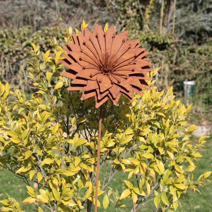 Fleur métallique Flower Sunflower big Rusty – Image 6