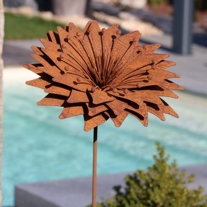 Fleur métallique Flower Sunflower big Rusty – Image 5