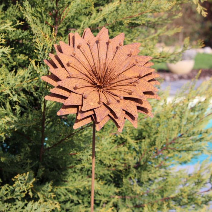 Fleur métallique Flower Sunflower big Rusty – Image 4