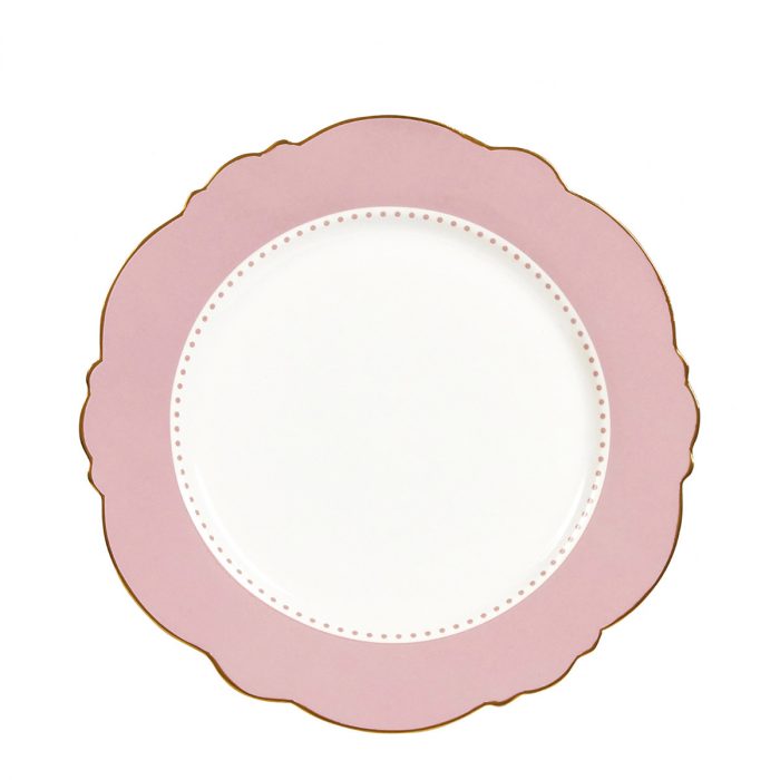 Assiette à dessert Madame de Récamier rose