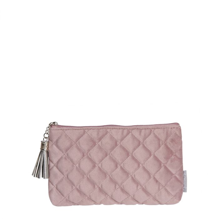 Pochette en velours Boudoir Précieux rose