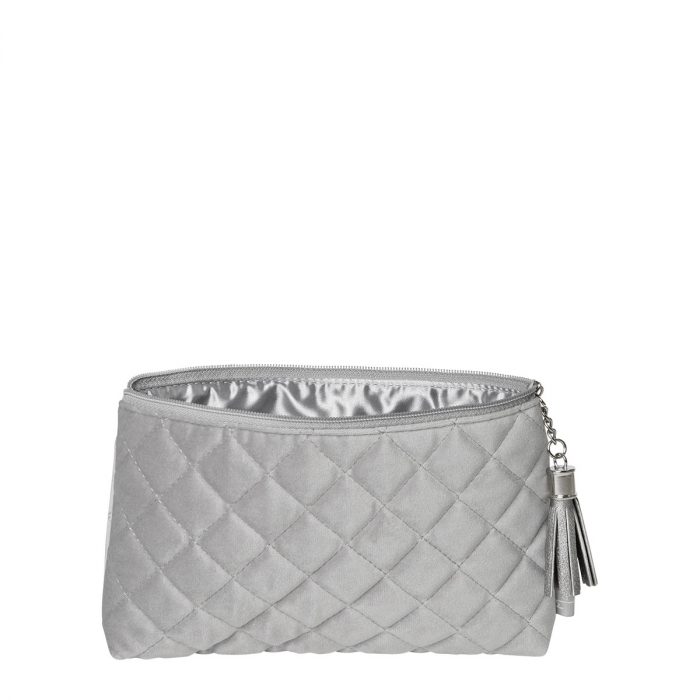 Pochette en velours Boudoir Précieux grise – Image 2