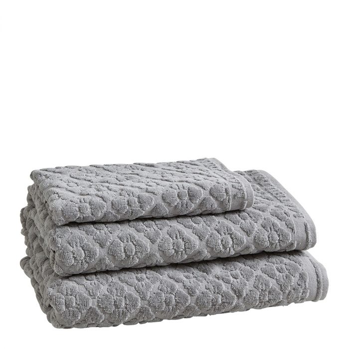 Serviette de bain Douceur Florale grise – Image 2