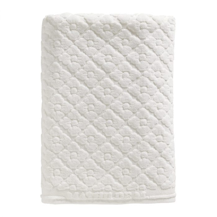 Serviette de bain Douceur Florale blanche