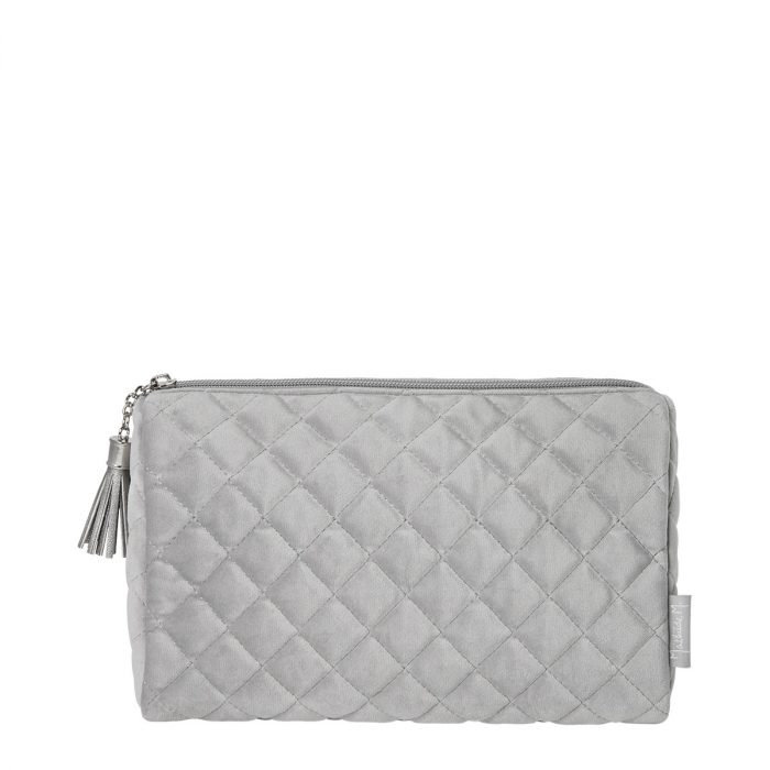 Trousse en velours Boudoir Précieux grise