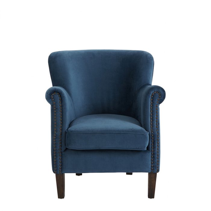 Fauteuil CLAUDE velours bleu de minuit – Image 4
