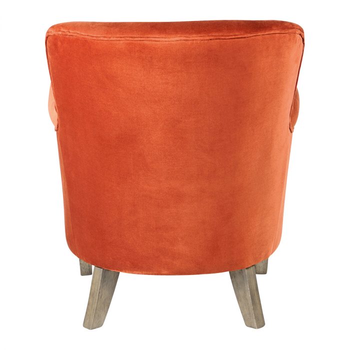 Fauteuil CLAUDE velours orange brûlé – Image 2
