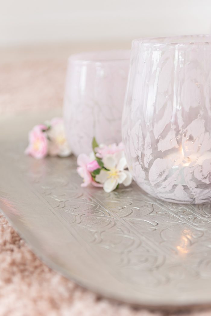 Photophore taches verre rose médium – Image 2