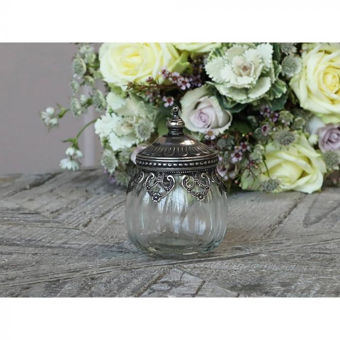 Petit pot avec bord décor et couvercle – Image 2