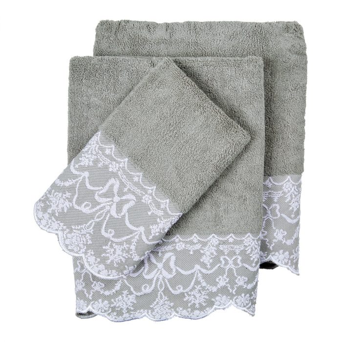 Serviette de bain Dentelle Aquarelle – Image 2