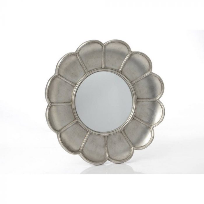 Miroir fleur argent