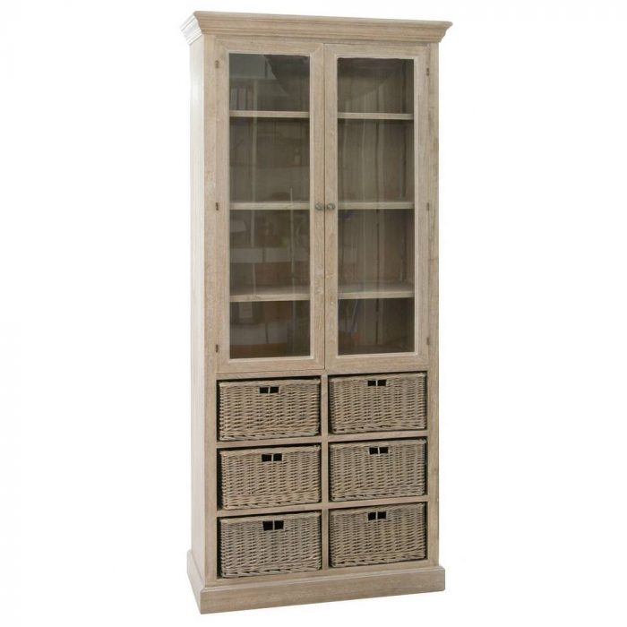 Armoire avec casiers en osier