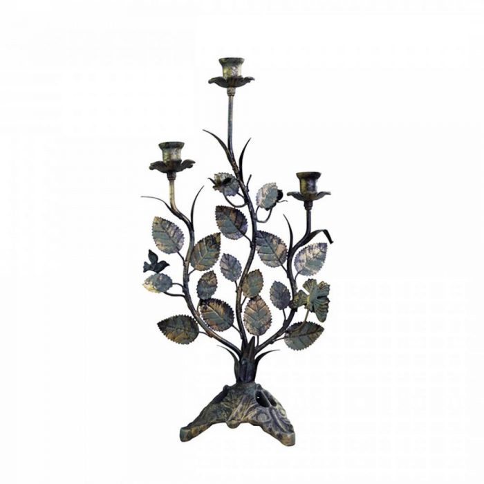 Chandelier en métal feuilles