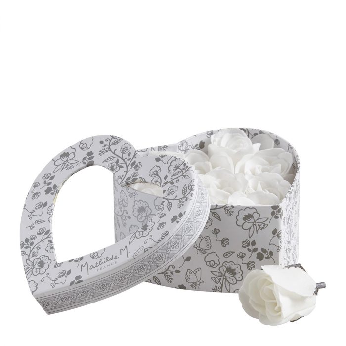 Boîte cœur de 9 roses en feuilles de savon Rose – Image 2