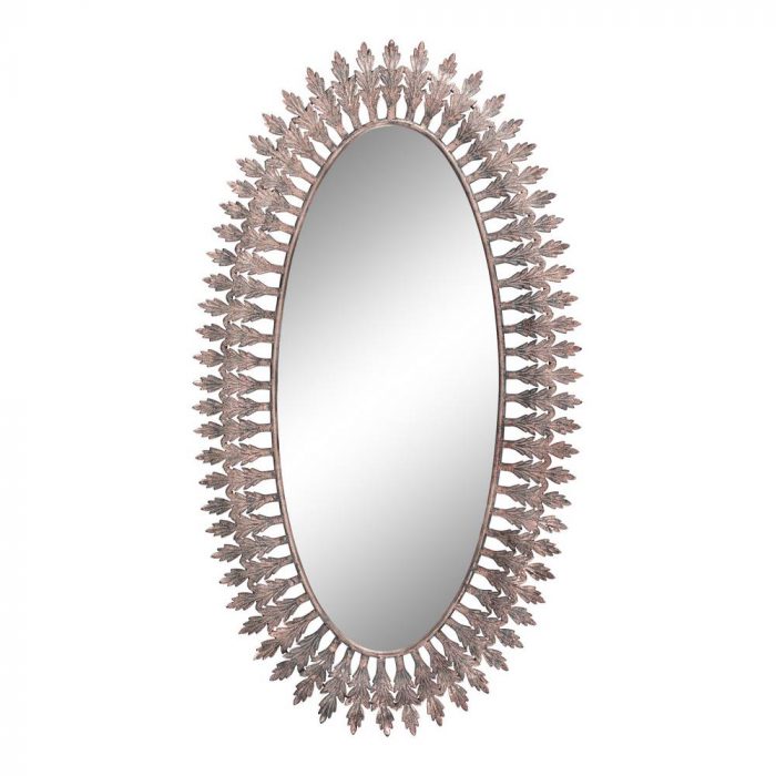Miroir ovale en métal