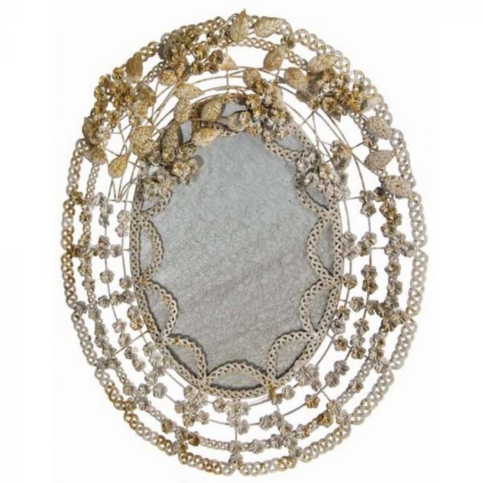 Miroir ovale en métal