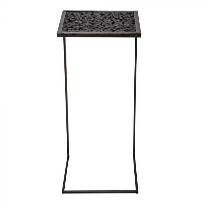 Table d'appoint en métal et rotin – Image 5
