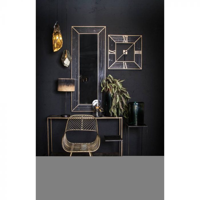 Table d'appoint en métal et rotin – Image 2