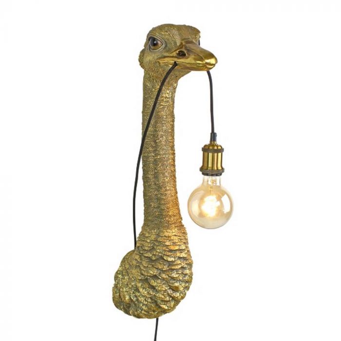 Lampe Autruche dorée