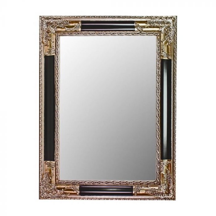Miroir baroque noir et argent