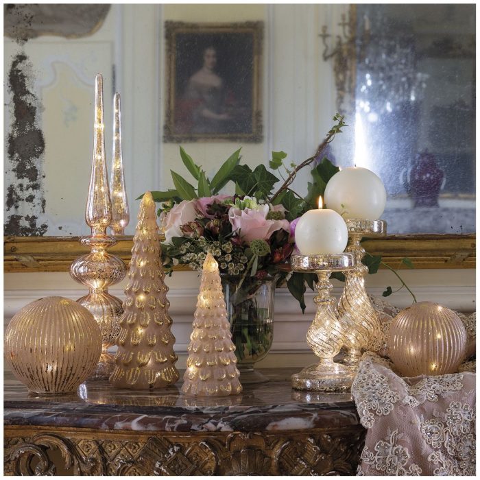 Ornement mercurisé lumineux rose - Grand modèle – Image 4