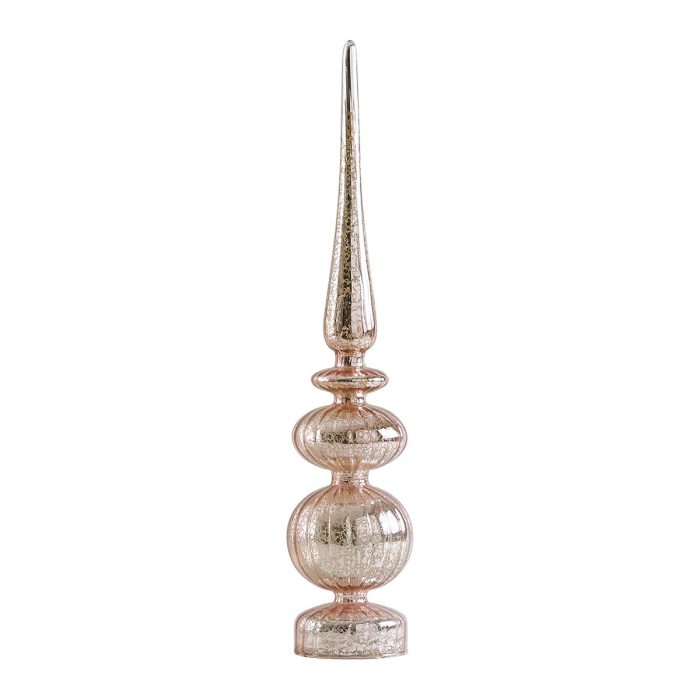 Ornement mercurisé lumineux rose - Grand modèle