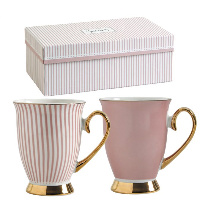 Coffret de 2 Mugs Madame de Récamier rose