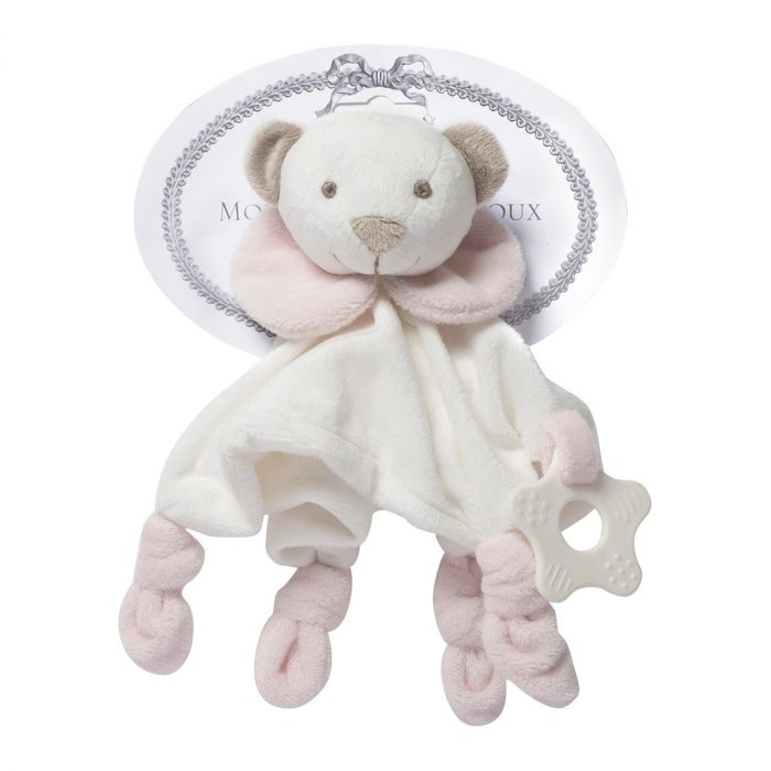 Toudoux jouet rose avec anneau de dentition