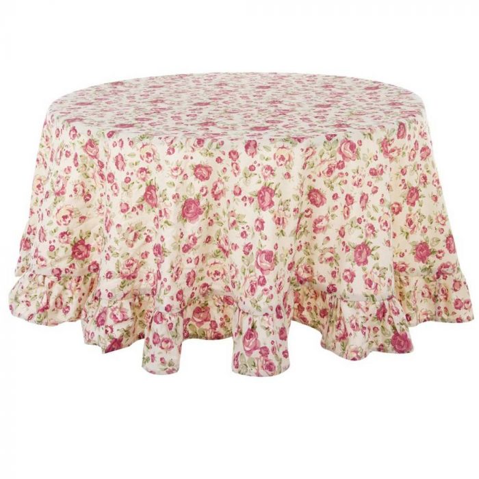 Nappe ronde à fleurs