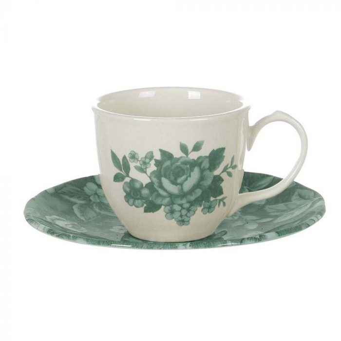 Tasse à café imprimée fleur verte