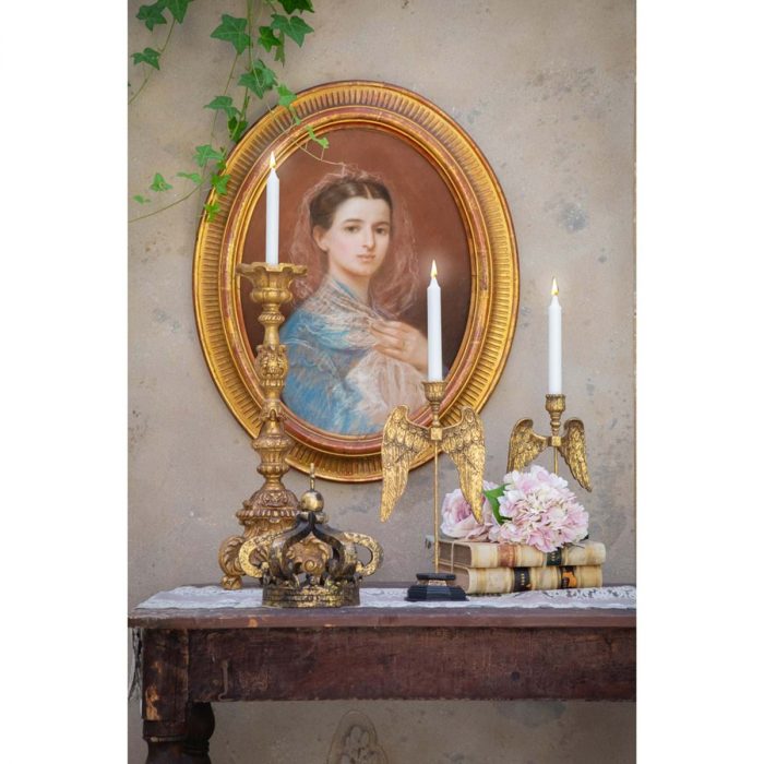 Bougeoir baroque grand modèle avec deux ailes – Image 2