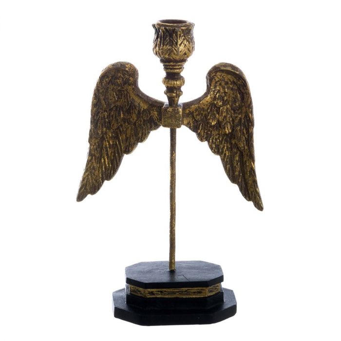 Bougeoir deux ailes dorées