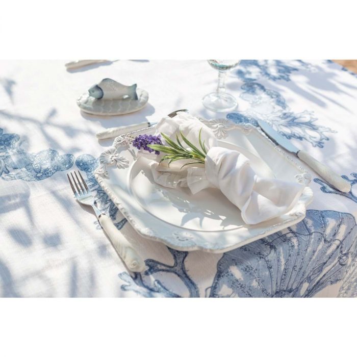 Chemin de table bleu coquillages – Image 3