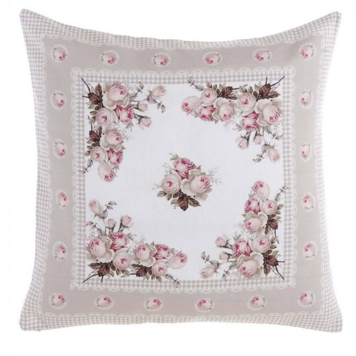 Coussin imprimé avec des roses