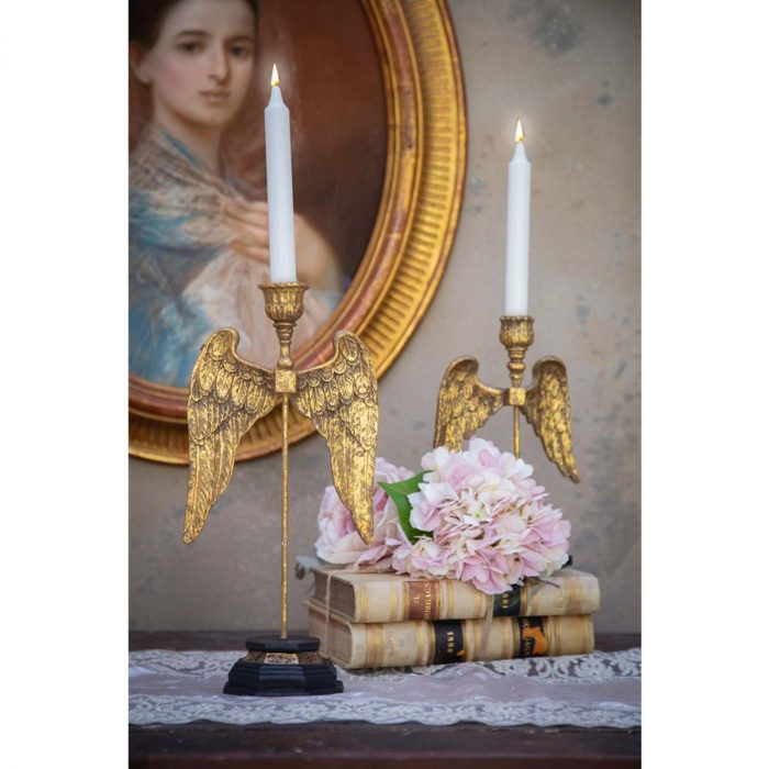 Bougeoir baroque grand modèle avec deux ailes – Image 3