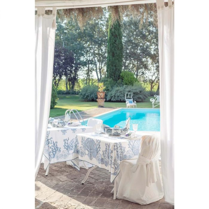 Chemin de table bleu coquillages – Image 2