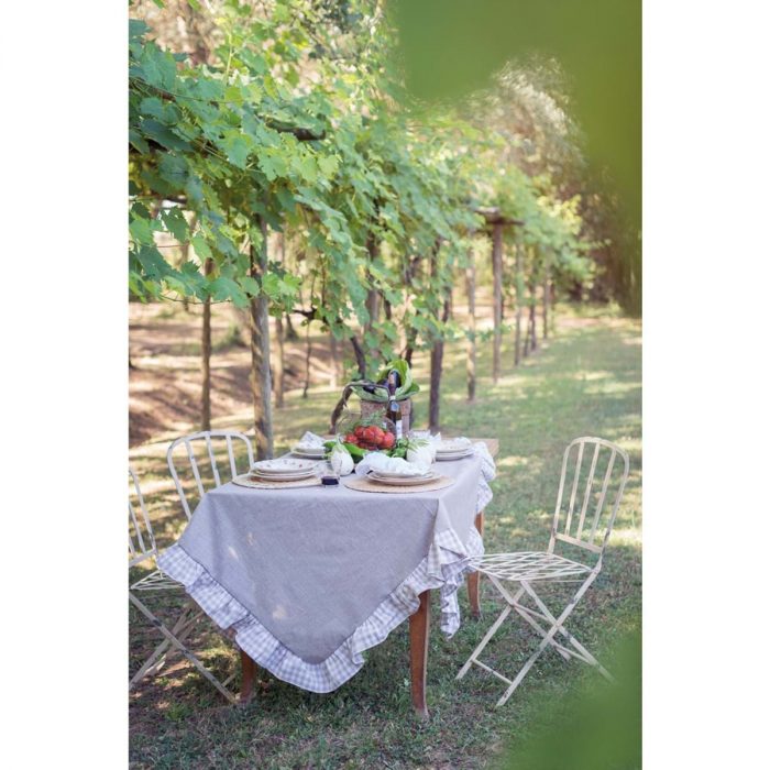Nappe ronde avec volant vichy – Image 2