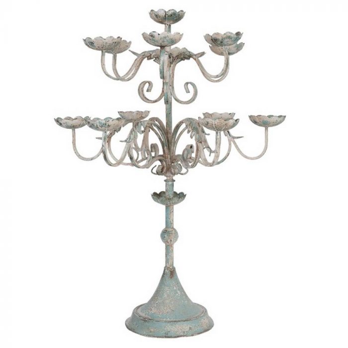 Chandelier métal vieilli